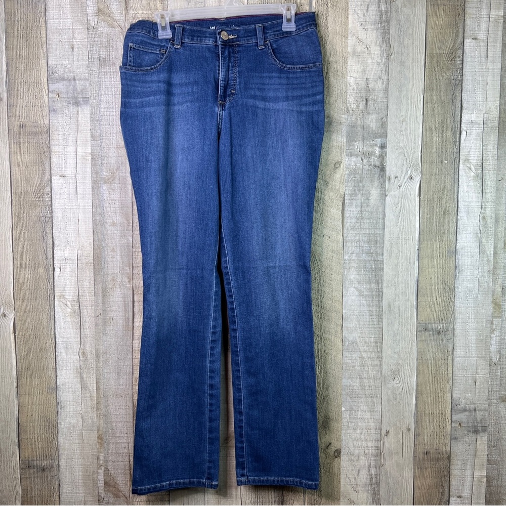 Lee Size 8 Med Classic 1889 Blue Denim Straight Leg Jeans W/Embroidered …